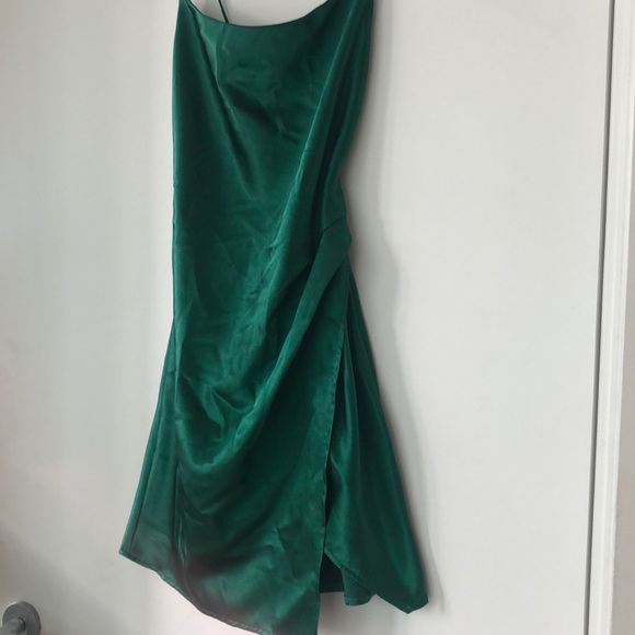 Green Satin Dress - Picture 2 of 5